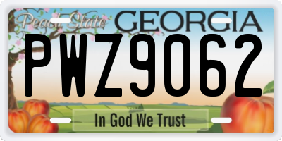 GA license plate PWZ9062