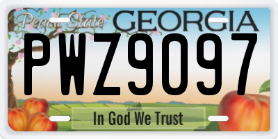 GA license plate PWZ9097