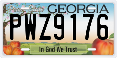 GA license plate PWZ9176