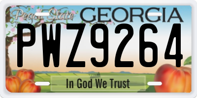 GA license plate PWZ9264