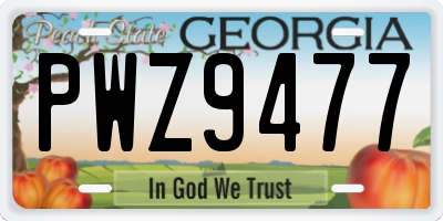 GA license plate PWZ9477