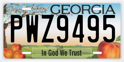 GA license plate PWZ9495