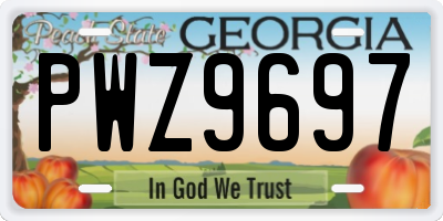GA license plate PWZ9697