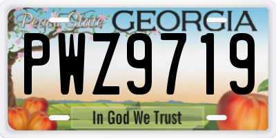 GA license plate PWZ9719