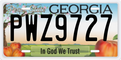 GA license plate PWZ9727