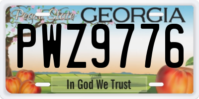 GA license plate PWZ9776