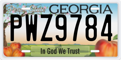 GA license plate PWZ9784