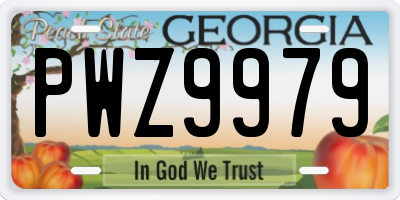 GA license plate PWZ9979