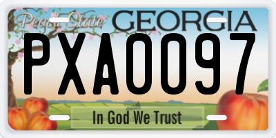 GA license plate PXA0097