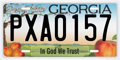 GA license plate PXA0157