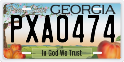 GA license plate PXA0474