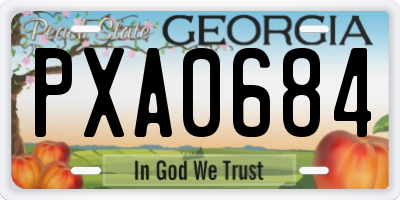 GA license plate PXA0684