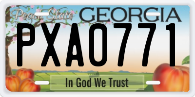 GA license plate PXA0771
