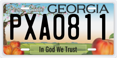 GA license plate PXA0811