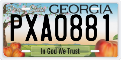GA license plate PXA0881