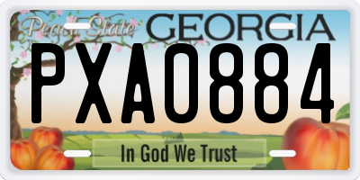 GA license plate PXA0884