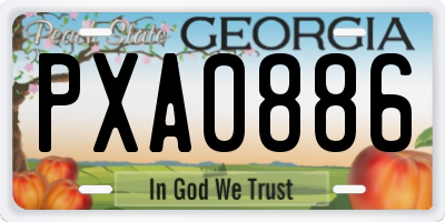 GA license plate PXA0886