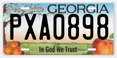 GA license plate PXA0898