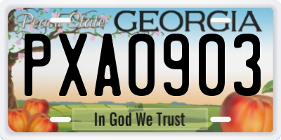 GA license plate PXA0903