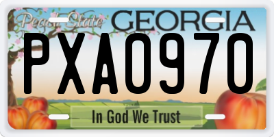 GA license plate PXA0970