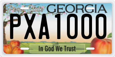 GA license plate PXA1000