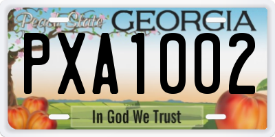 GA license plate PXA1002