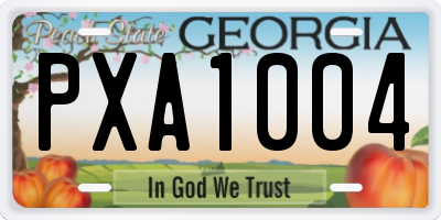 GA license plate PXA1004