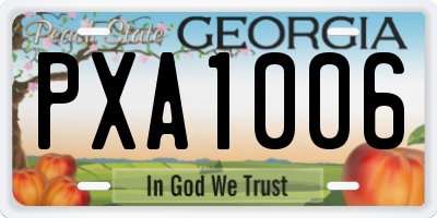 GA license plate PXA1006