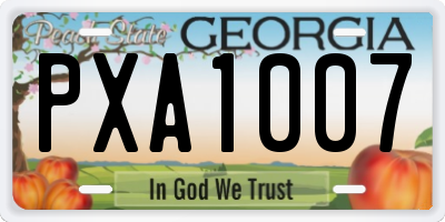 GA license plate PXA1007