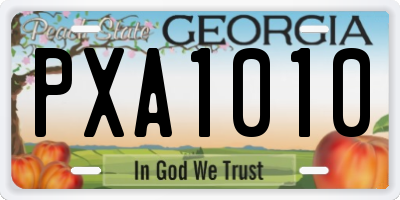 GA license plate PXA1010