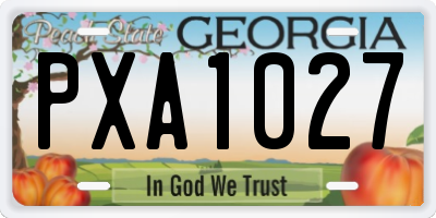 GA license plate PXA1027