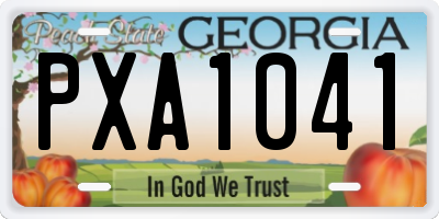 GA license plate PXA1041
