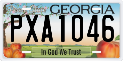 GA license plate PXA1046