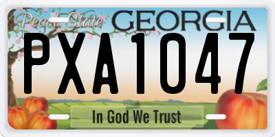 GA license plate PXA1047