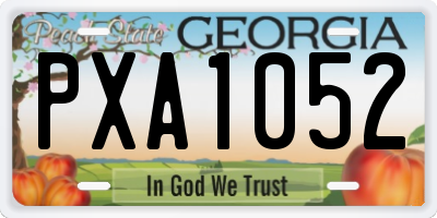 GA license plate PXA1052