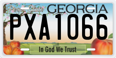 GA license plate PXA1066