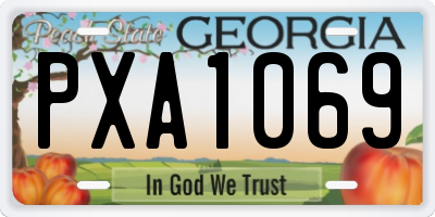 GA license plate PXA1069