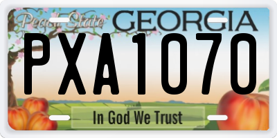 GA license plate PXA1070
