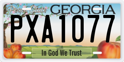 GA license plate PXA1077