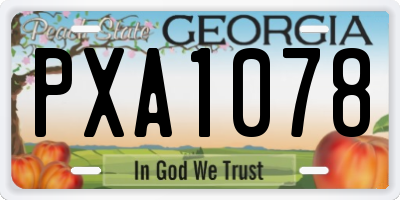 GA license plate PXA1078