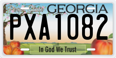 GA license plate PXA1082