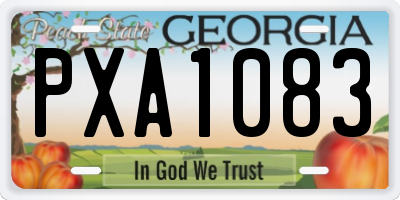 GA license plate PXA1083