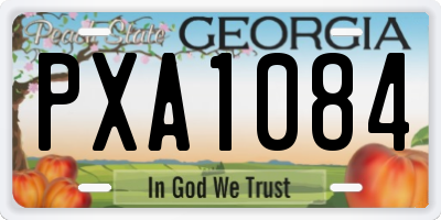 GA license plate PXA1084