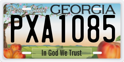 GA license plate PXA1085