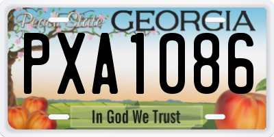 GA license plate PXA1086
