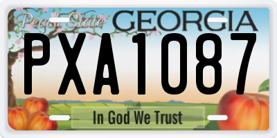 GA license plate PXA1087