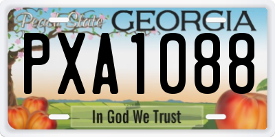 GA license plate PXA1088