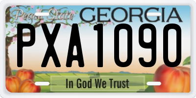 GA license plate PXA1090