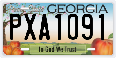 GA license plate PXA1091