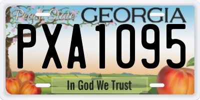 GA license plate PXA1095